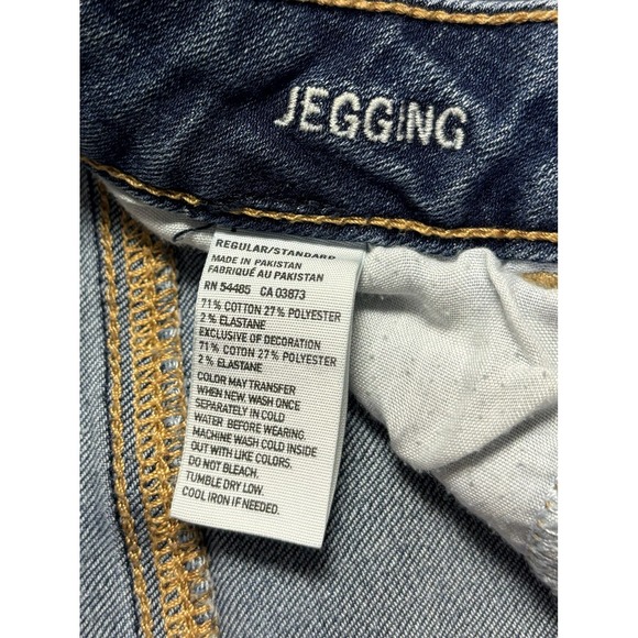 American Eagle Jeans Women's 4 Regular Jegging Stretch Denim Blue Distressed - Picture 7 of 15